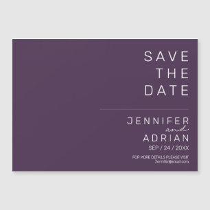 Carte Magnétique Économie de date minimale prune violette horizonta