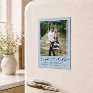 Carte Magnétique Économisez la date de mariage moderne personnalisé