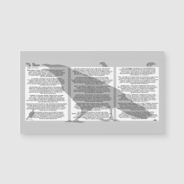 Carte Magnétique Edgar Poe Le Corbeau (Devant)