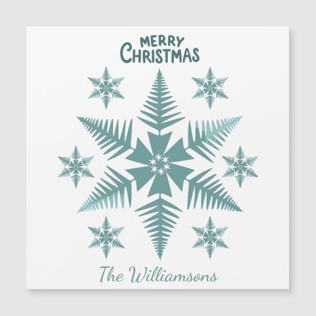 Carte Magnétique Editable Snowflake Christmas/Holiday (Devant)