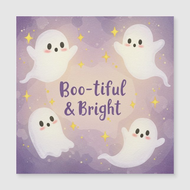 Carte Magnétique Effrayant et Étincelant : Joyeux Halloween (Devant)