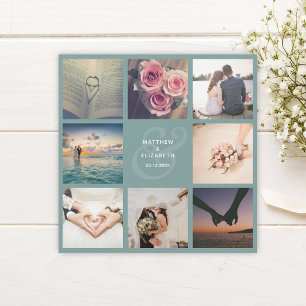 Carte Magnétique Elégant Ampersand Photo Collage Mariage Merci