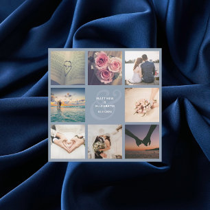 Carte Magnétique Elégant Ampersand Photo Collage Mariage Merci
