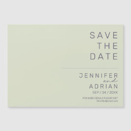 Carte Magnétique Élégant Beige Minimal Moderne Enregistrer La Date