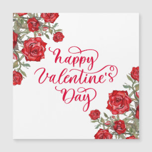 Carte Magnétique Élégant Heureuse Sainte-Valentin rouge