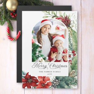 Carte Magnétique Elégant Joyeux Noël Botanique Arc Photo