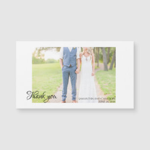 Carte Magnétique Élégant minimal de typographie Mariage Photo