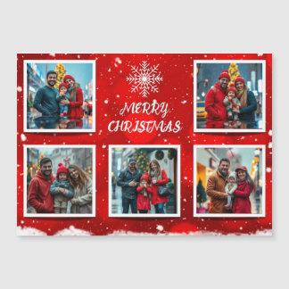 Carte Magnétique Elegant Modern Christmas Family Photo Design