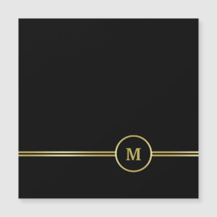 Carte Magnétique Élégant Monogramme en or sur couverture du chéquie