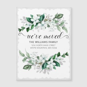 Carte Magnétique Elégante aquarelle blanche de Magnolia