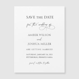 Carte Magnétique Élégante calligraphie mariage Enregistrer la date