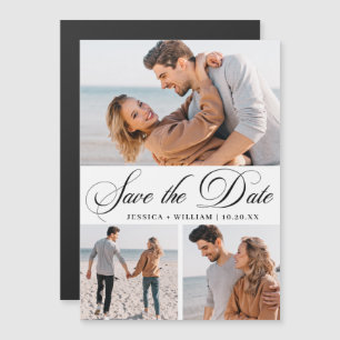 Carte Magnétique Élégante photo de mariage Enregistrer la date Cart