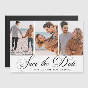 Carte Magnétique Élégante photo de mariage Enregistrer la date Cart