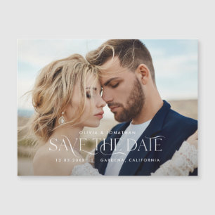 Carte Magnétique Élégante typographie moderne paysage mariage photo