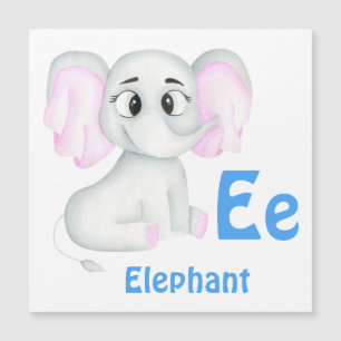 Carte Magnétique Elephant personnalise ABC : Lettre E - Ajouter vot