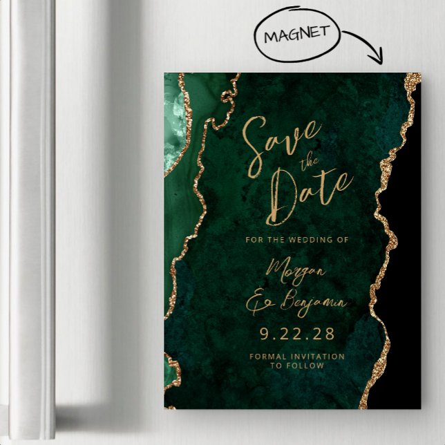 Carte Magnétique Emerald Green Gold Agate magnétique Enregistrer la (Créateur téléchargé)
