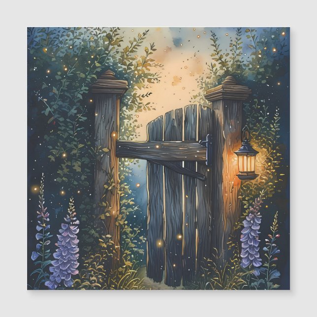 Carte magnétique Enchanted Garden Gate Firefly Sky (Devant)