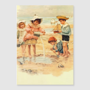 Carte Magnétique Enfants victoriens vintage à la plage, Beaux-Arts