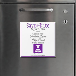 Carte Magnétique Enregistrer la classe de dates Reunion Purple Blac