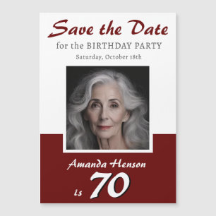 Carte Magnétique Enregistrer la date 70e Anniversaire de la fête Ma