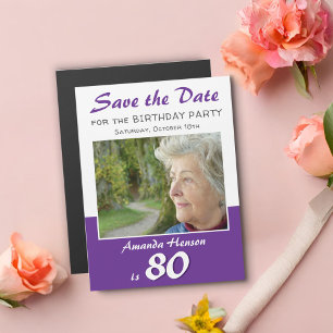 Carte Magnétique Enregistrer la date 80e anniversaire de fête Magne