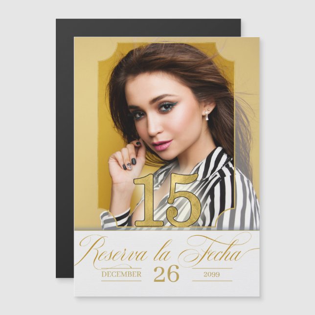 Carte Magnétique Enregistrer la date Reserva la Fecha espagnol Quin (Devant / Derrière)