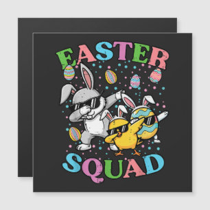 Carte Magnétique Équipe de Pâques Lapin Œuf Poussin Dab Équipage Co