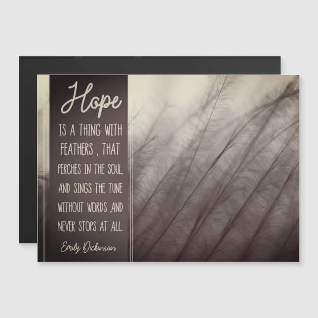 Carte Magnétique ESPÉREZ une chose avec des plumes (Devant / Derrière)