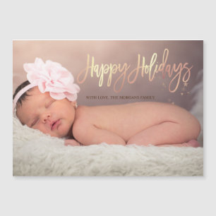 Carte Magnétique Étoiles Joyeuses Fêtes Bébé Photo