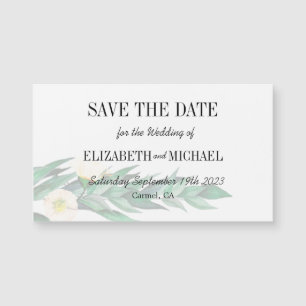 Carte Magnétique Eucalyptus Foliage Mariage élégant Enregistrer la