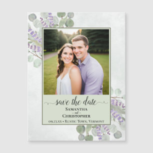 Carte Magnétique Eucalyptus Sage Mariage Enregistrer la date Magnat