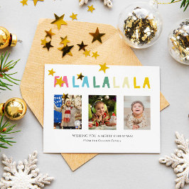 Carte Magnétique Fa La Christmas Cute Pastel 3 Photo Collage