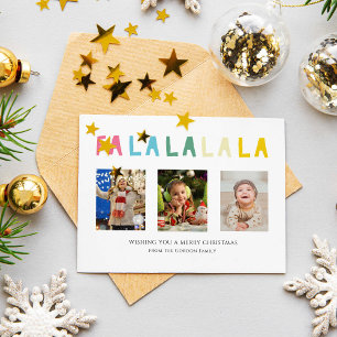 Carte Magnétique Fa La Christmas Cute Pastel 3 Photo Collage