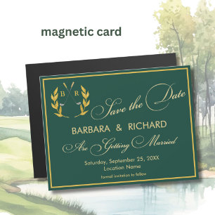 Carte Magnétique Faire part de mariage à thème golfique monogrammé