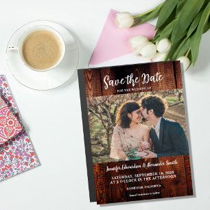 Carte Magnétique Faire part magnétique de date de mariage en bois d