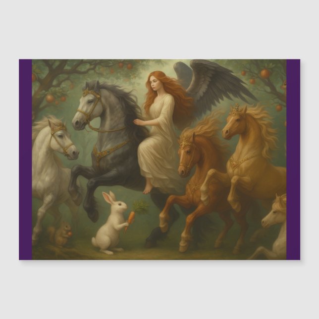 Carte Magnétique Fairytale Horses and Angels Magnetic Card (Devant)