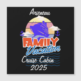 Carte Magnétique Famille CROISIÈRE Cabine Noir Personnaliser