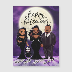 Carte Magnétique Famille ethnique mignonne et Éffrayante Halloween
