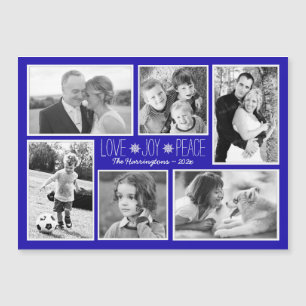 Carte magnétique famille Noël six photos