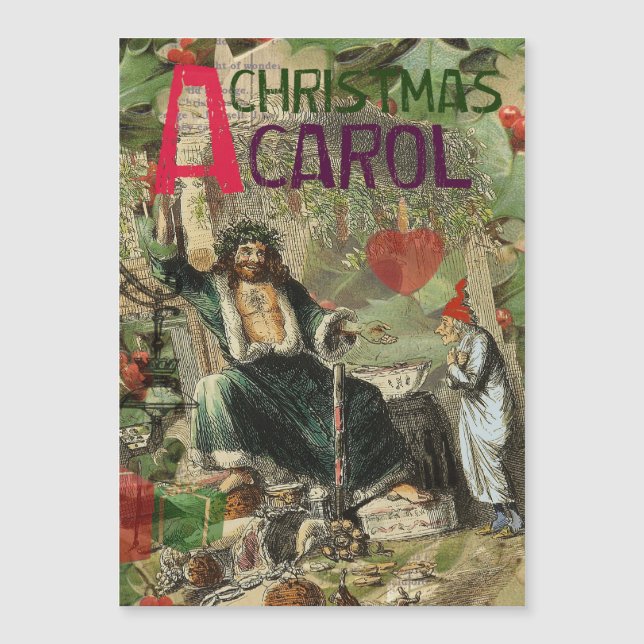 Carte Magnétique Fantôme de Noël Illustration actuelle Scrooge (Devant)
