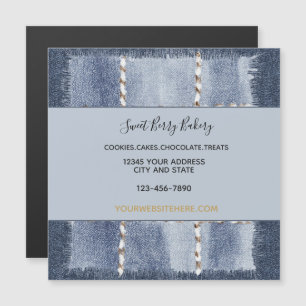 Carte Magnétique Fausse denim bleue jean votre entreprise