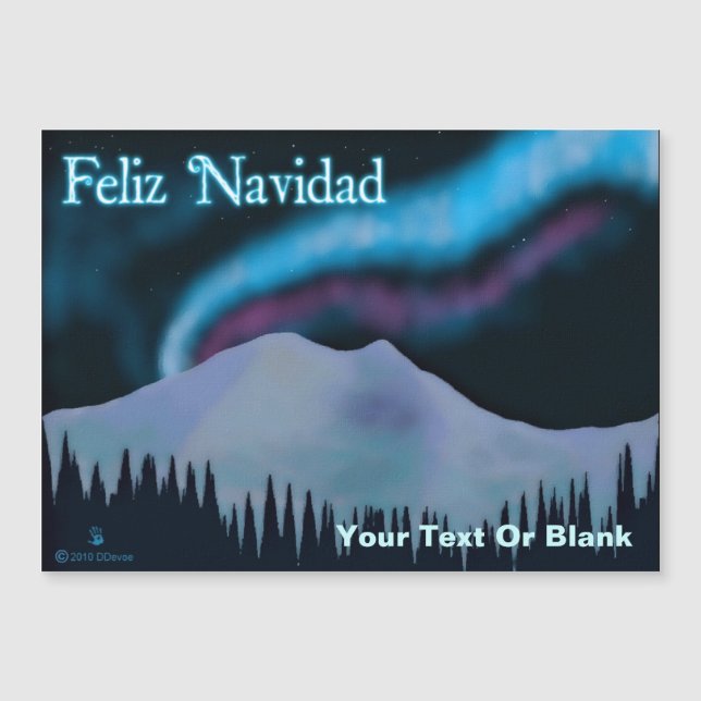 Carte Magnétique Feliz Navidad - Blue Aurora (Devant)