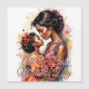 Carte Magnétique Fête des Mères Amour Art en Aquarelle