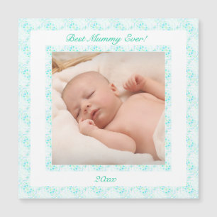 Carte Magnétique Fête des mères Bleu Meilleure maman Mère Jamais Ca