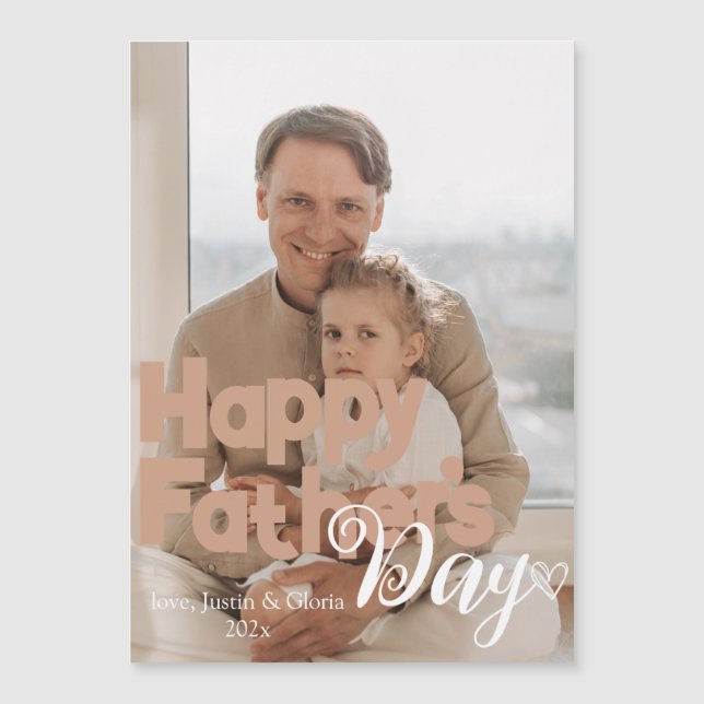 Carte Magnétique Fête des pères personnalisée, meilleur papa jamais (Devant)