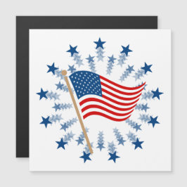 Carte Magnétique Feu d'artifice en étoileburst Drapeau américain 4 