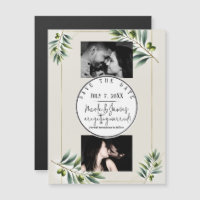 Feuille d'olive verte sur fond blanc os et or Save