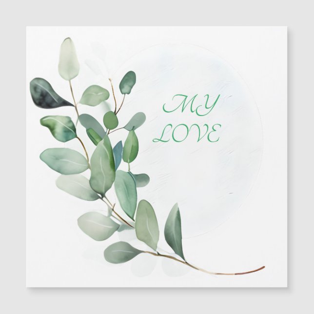 Carte Magnétique Feuilles de l'Eucalyptus vert (Devant)