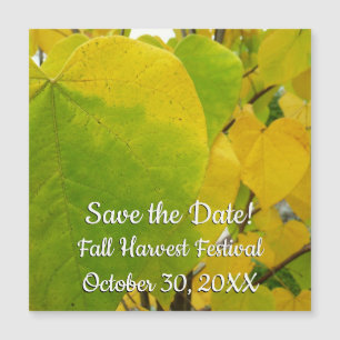 Carte Magnétique Feuilles de Redbud Jaune et Vert Enregistrer la da