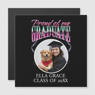 Carte Magnétique Fier de mon Graduate Custom Pic Chrome Lightning